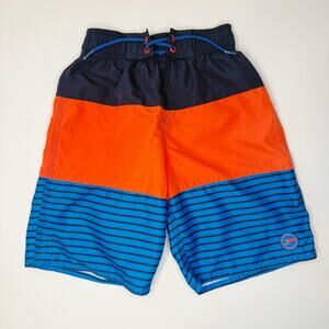 Speedo Swim Trunk Color Block Orange Blue Kids XS